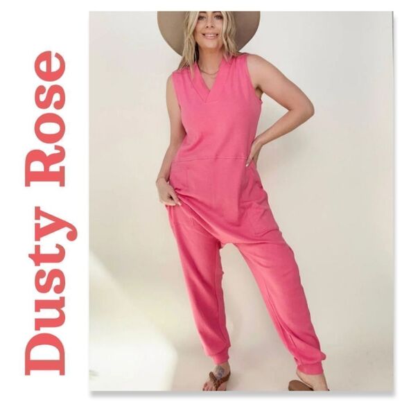 New Zenana Solid Sleeveless Harem Jumpsuit - Picture 2 of 16